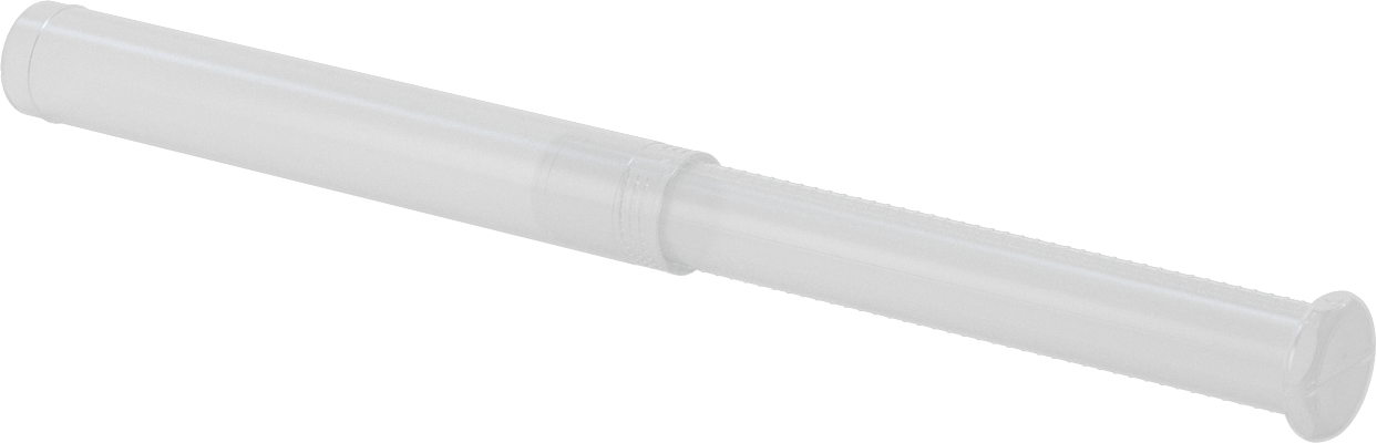 Uzunluğu Ayarlanabilir Nakliye Tüpü, Yuvarlak, Bükerek kilitleme, Şeffaf, 0.87" ID, 8“-14” İç Uzunluk