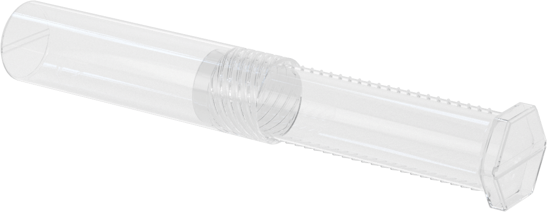 Uzunluğu Ayarlanabilir Nakliye Tüpü, Yuvarlak, Şeffaf, 0.95" ID, 5“ ila 8” İç Uzunluk