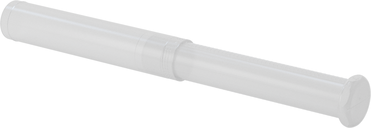 Uzunluğu Ayarlanabilir Nakliye Tüpü, Yuvarlak, Bükerek kilitleme, Şeffaf, 1.18" ID, 8“-14” İç Uzunluk