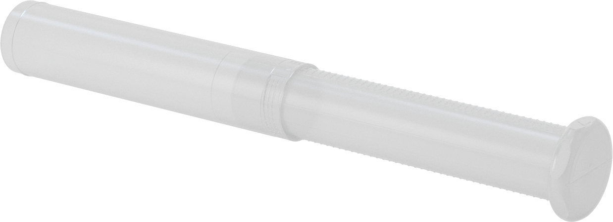 Uzunluğu Ayarlanabilir Nakliye Tüpü, Yuvarlak, Bükerek kilitleme, Şeffaf, 1.38" ID, 8“-14” İç Uzunluk