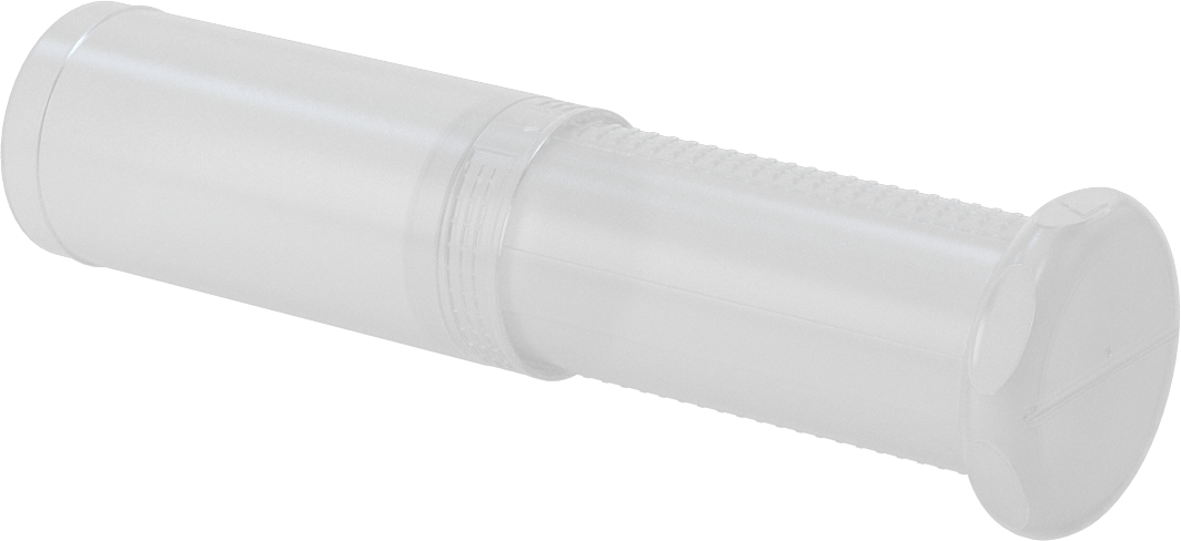 Uzunluğu Ayarlanabilir Nakliye Tüpü, Yuvarlak, Bükümlü Kilit, Şeffaf, 1.58" ID, 5“-8” İç Uzunluk