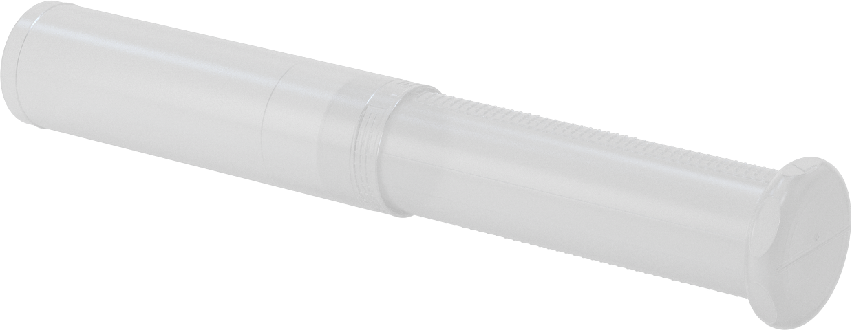 Uzunluğu Ayarlanabilir Nakliye Tüpü, Yuvarlak, Bükerek kilitleme, Şeffaf, 1.77" ID, 8“-14” İç Uzunluk