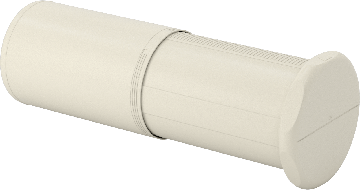 Uzunluğu Ayarlanabilir Nakliye Tüpü, Yuvarlak, Bükerek kilitleme, Beyaz, 4.13" ID, 8“-14” İç Uzunluk