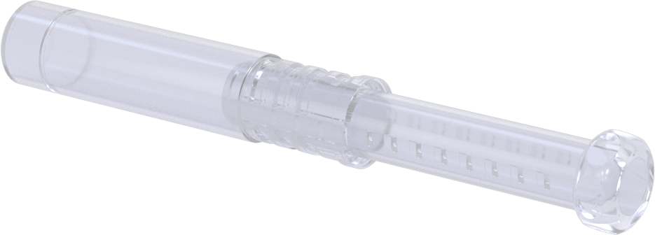 Uzunluğu Ayarlanabilir Nakliye Tüpü, Yuvarlak, Bükümlü Kilit, Şeffaf, 0.40" ID, 3“-5” İç Uzunluk