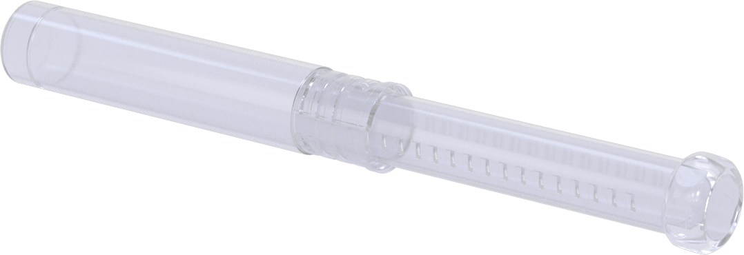 Uzunluğu Ayarlanabilir Nakliye Tüpü, Yuvarlak, Bükümlü Kilit, Şeffaf, 0.63" ID, 5“-8” İç Uzunluk