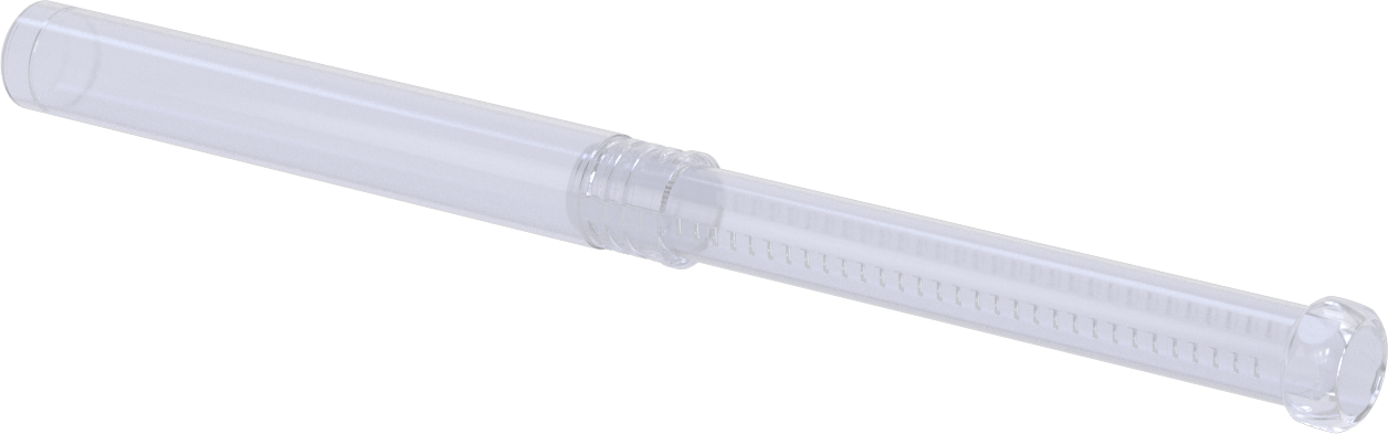 Uzunluğu Ayarlanabilir Nakliye Tüpü, Yuvarlak, Bükümlü Kilit, Şeffaf, 0.79" ID, 8“-14” İç Uzunluk