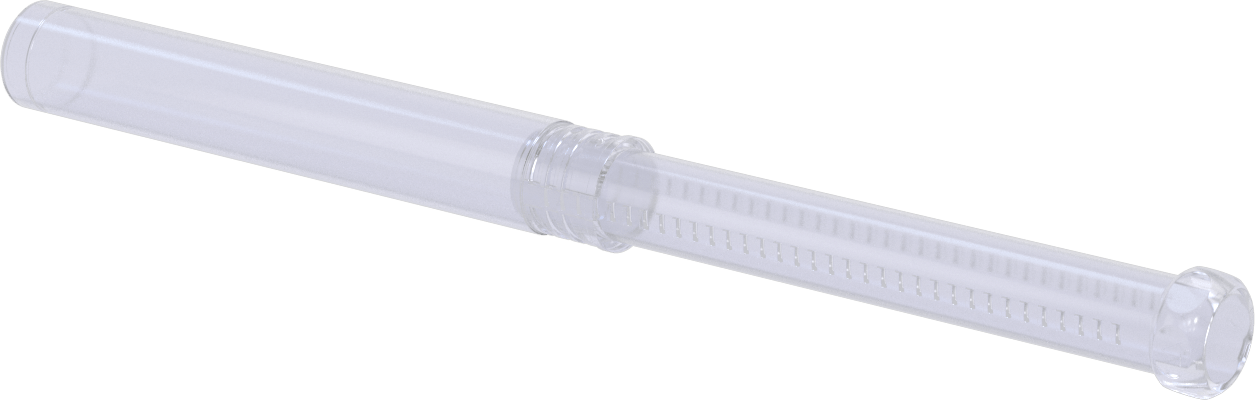 Uzunluğu Ayarlanabilir Nakliye Tüpü, Yuvarlak, Bükümlü Kilit, Şeffaf, 0.87" ID, 8“-14” İç Uzunluk