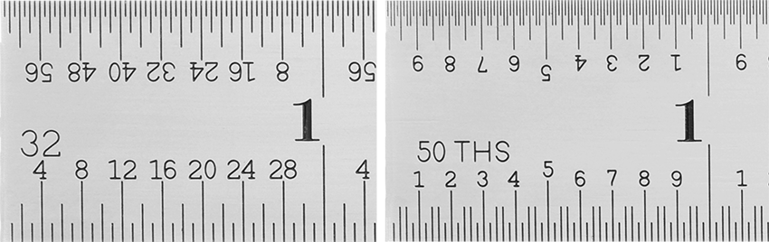 Starrett Yüksek Hassasiyetli Cetvel, 6 inç Uzunluk, 50'lik ve 100'lük Arka Ölçü İşaretleri, 3/4" Genişlik