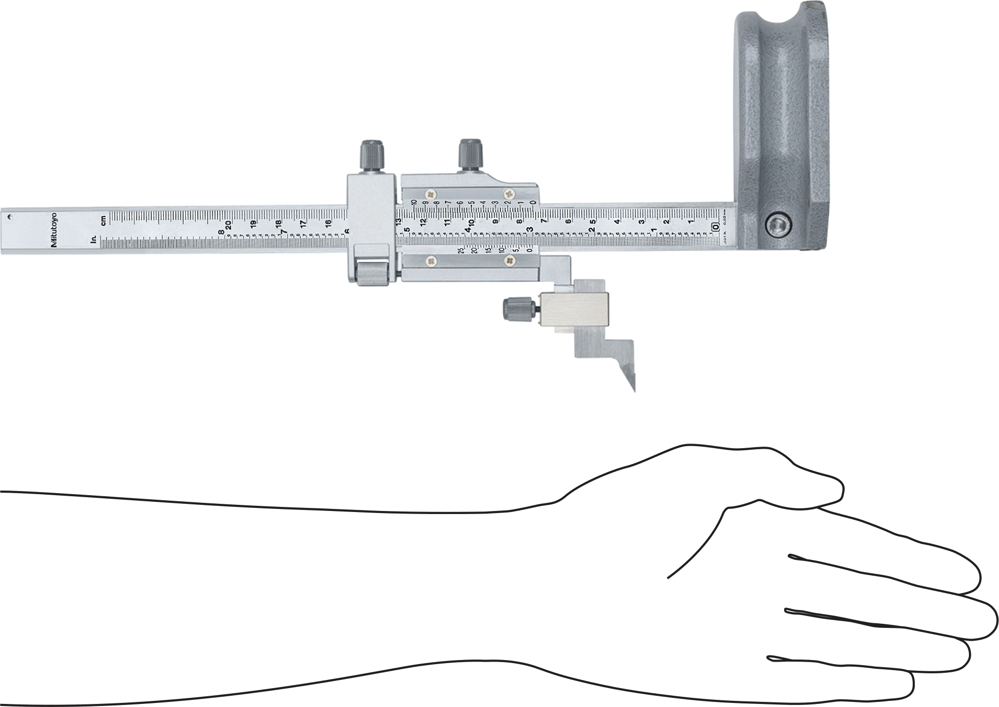 Mitutoyo Kadranlı Yükseklik Ölçer, 0-8" Menzil, MTI 506-208, 3-15/16“ Uzunluk x 2-9/16” Genişlik
