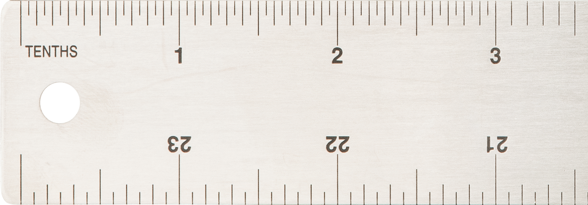 Korozyona Dayanıklı Paslanmaz Çelik Cetvel, 24 inç Uzunluk, 1-1/4" Genişlik, İnç ve Metrik Ölçü İşaretleri