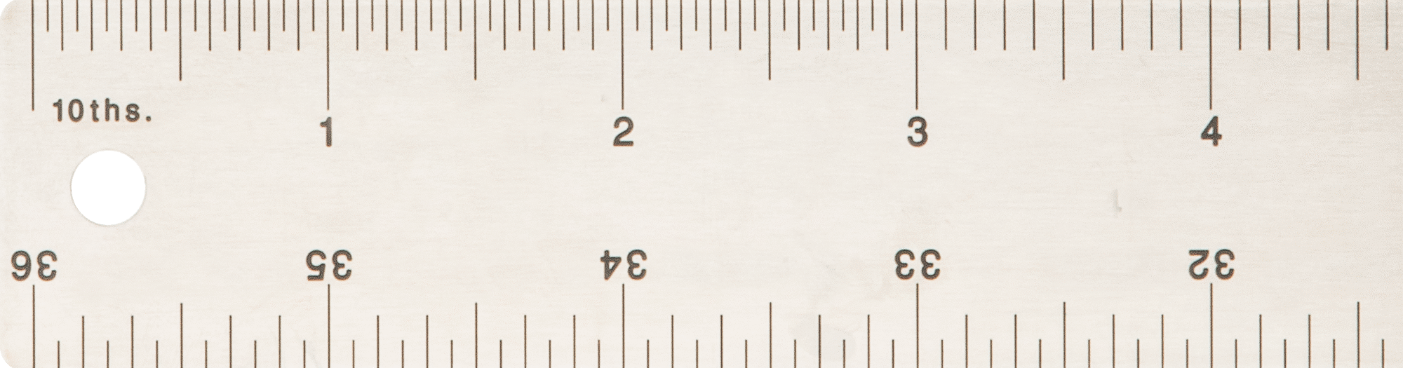 Korozyona Dayanıklı Paslanmaz Çelik Cetvel, 36" Uzunluk, 1-1/4" Genişlik, İnç ve Metrik Ölçü İşaretleri