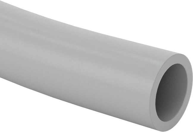 Yalıtımlı Yüksek Sıcaklık Yumuşak Silikon Kauçuk Boru, Hava ve Su için, Opak Gri, 3/4" ID, 1" OD