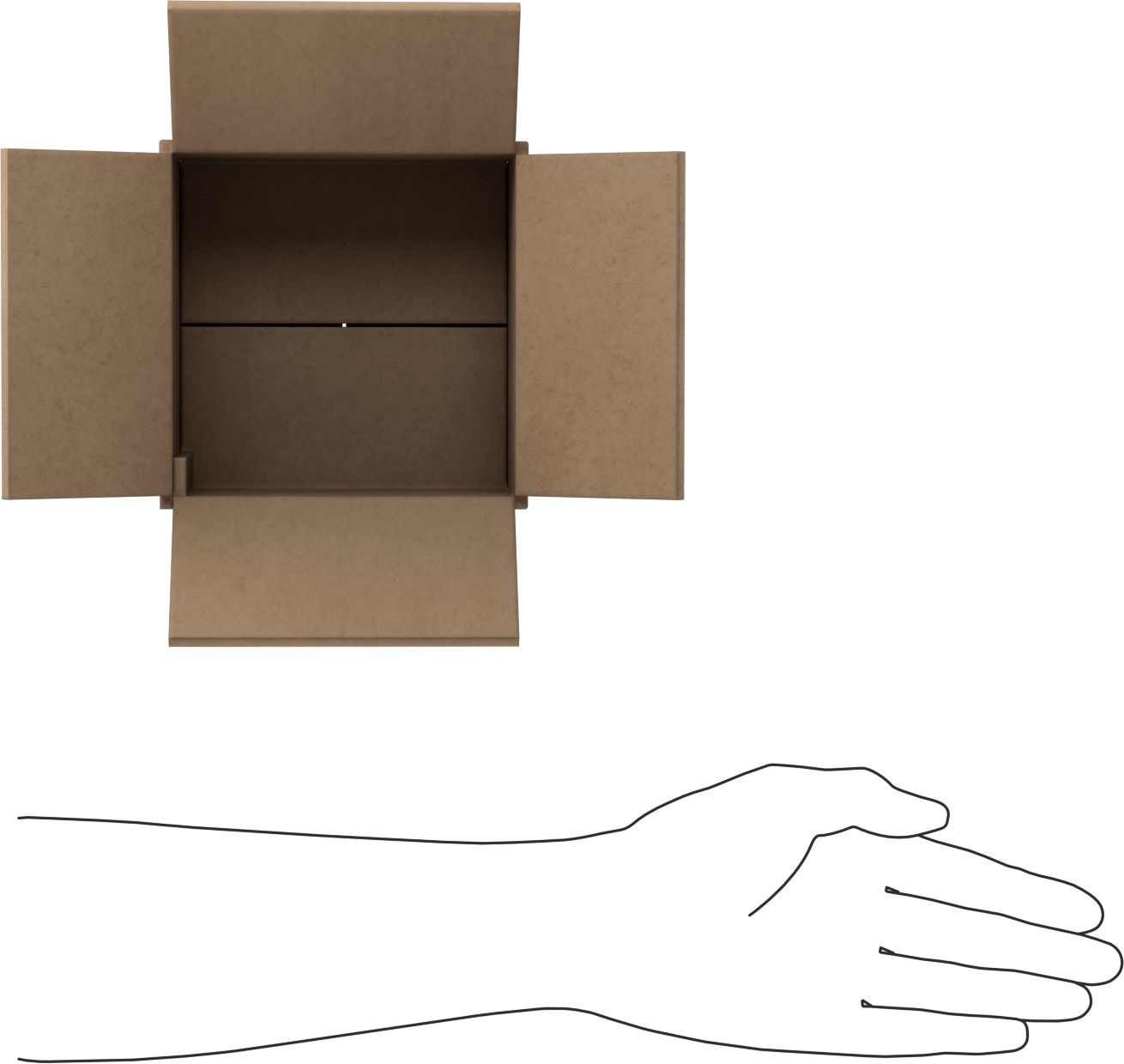 Standart Karton Nakliye Kutuları, 5“ Uzunluk x 5” Genişlik x 3" İç Yükseklik