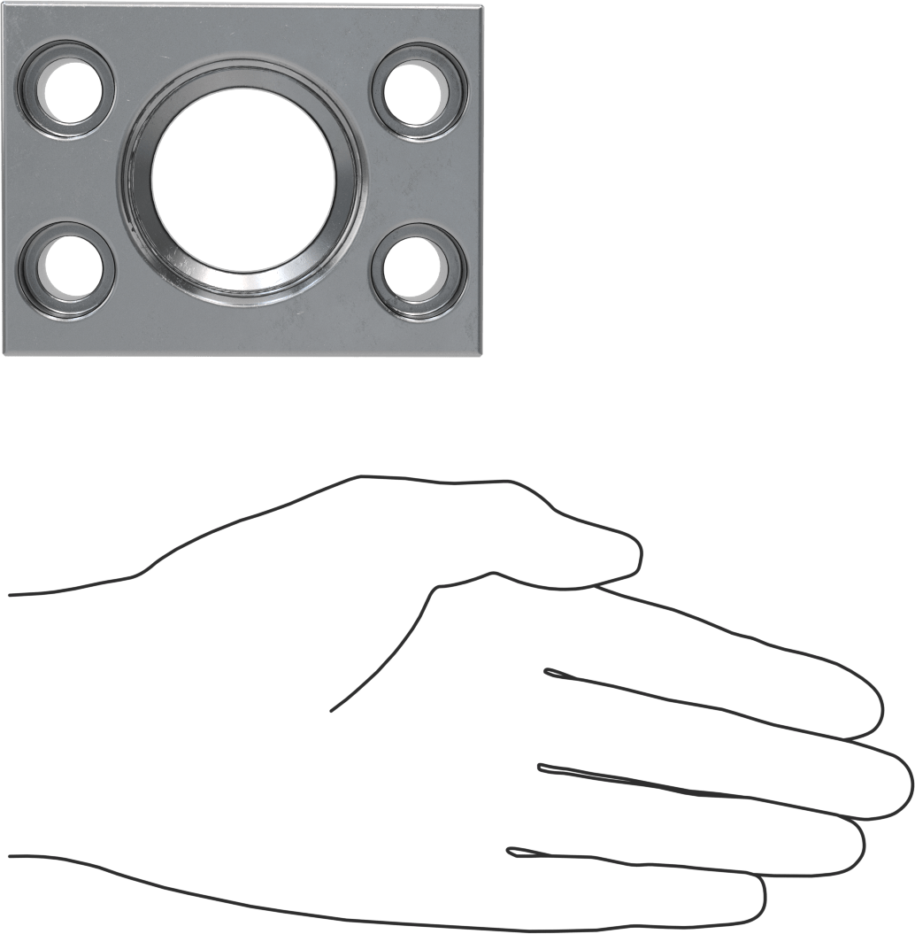 Yüksek Basınçlı Çelik Boru Flanşı, Arka Tarafta O-Ring Yivli, Metrik, 1-7/8"-12 UN/UNF Diş