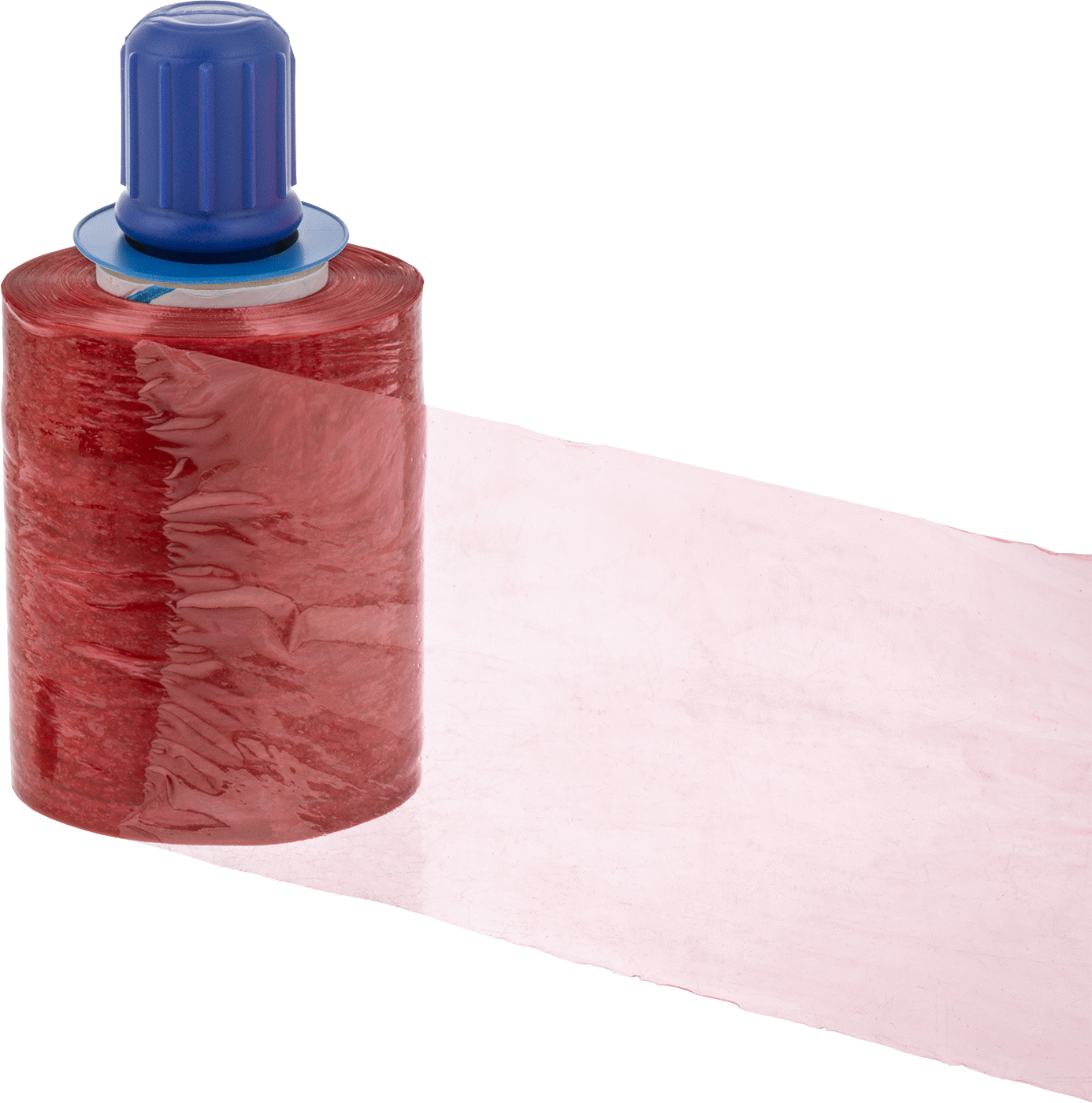 Plastik Saplı Streç Sarma, Yarı Şeffaf Kırmızı, 5" Genişlik x 1000 Fit Uzunluk, 80 Gauge
