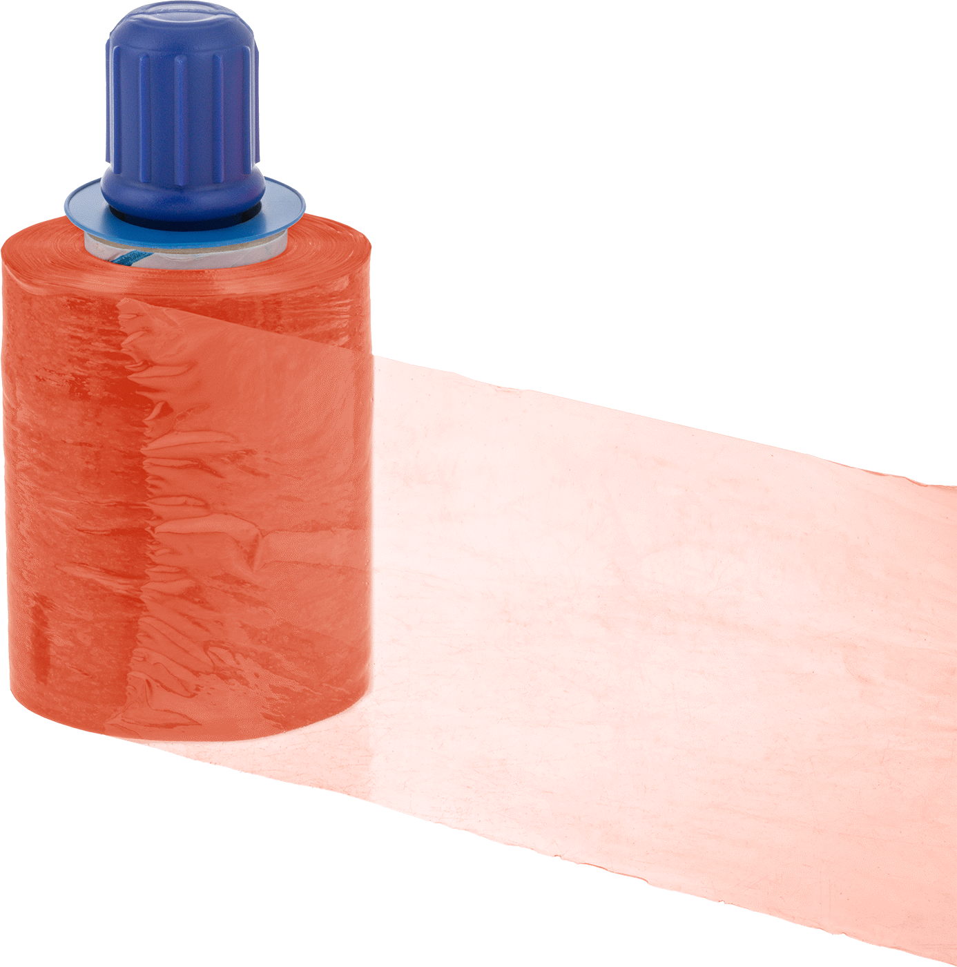 Plastik Saplı Streç Sarma, Yarı Şeffaf Turuncu, 5" Genişlik x 1000 Fit Uzunluk, 80 Gauge