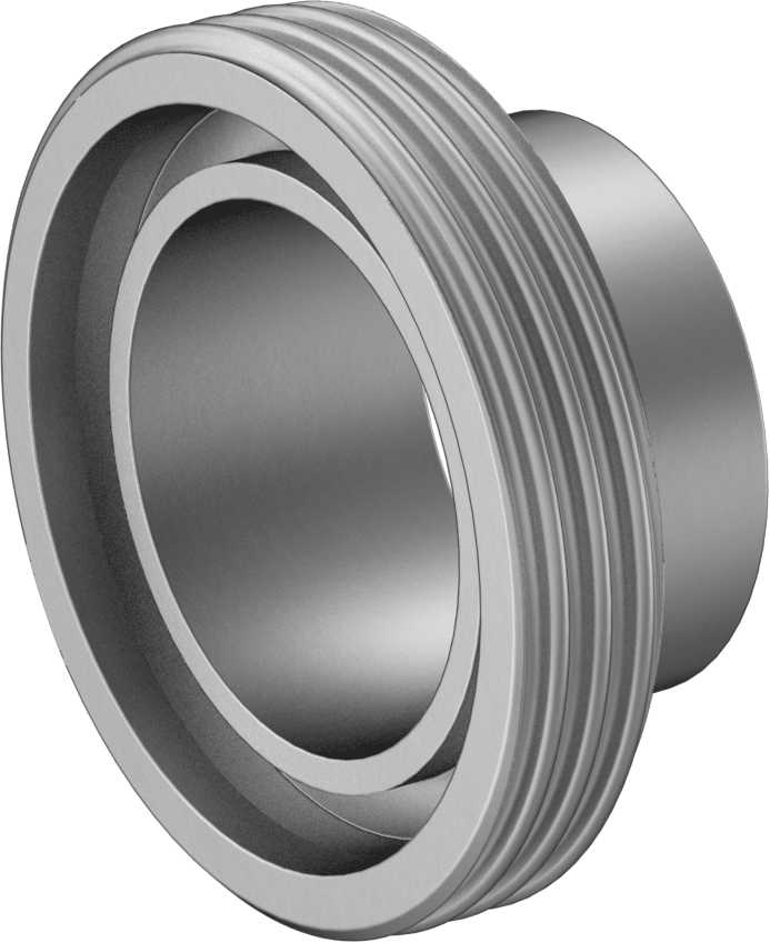 Paslanmaz Çelik Borular için Yüksek Parlaklıkta Conta Bağlantı Parçası, 53 mm Dişli Conta x 2" Alın Kaynağı için Adaptör