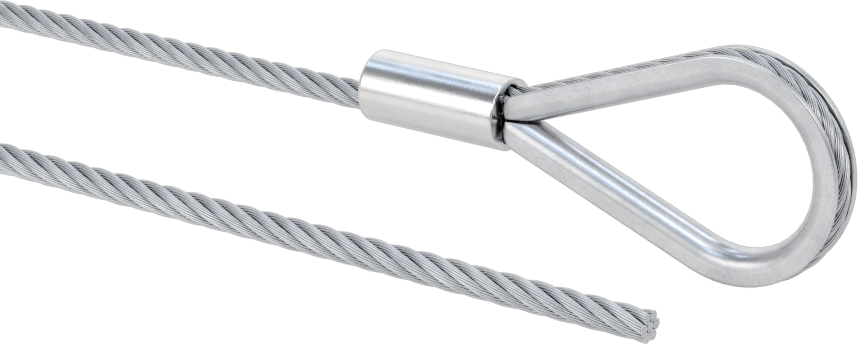 Takviyeli Halkalı Galvanizli Çelik Tel Halat, Ekstra Esnek, 1/8" Çap