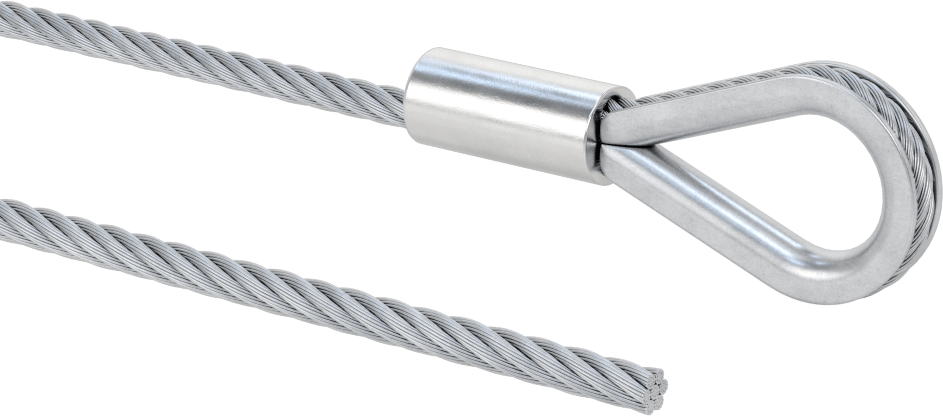 Takviyeli Halkalı Galvanizli Çelik Tel Halat, Ekstra Esnek, 1/4" Çap