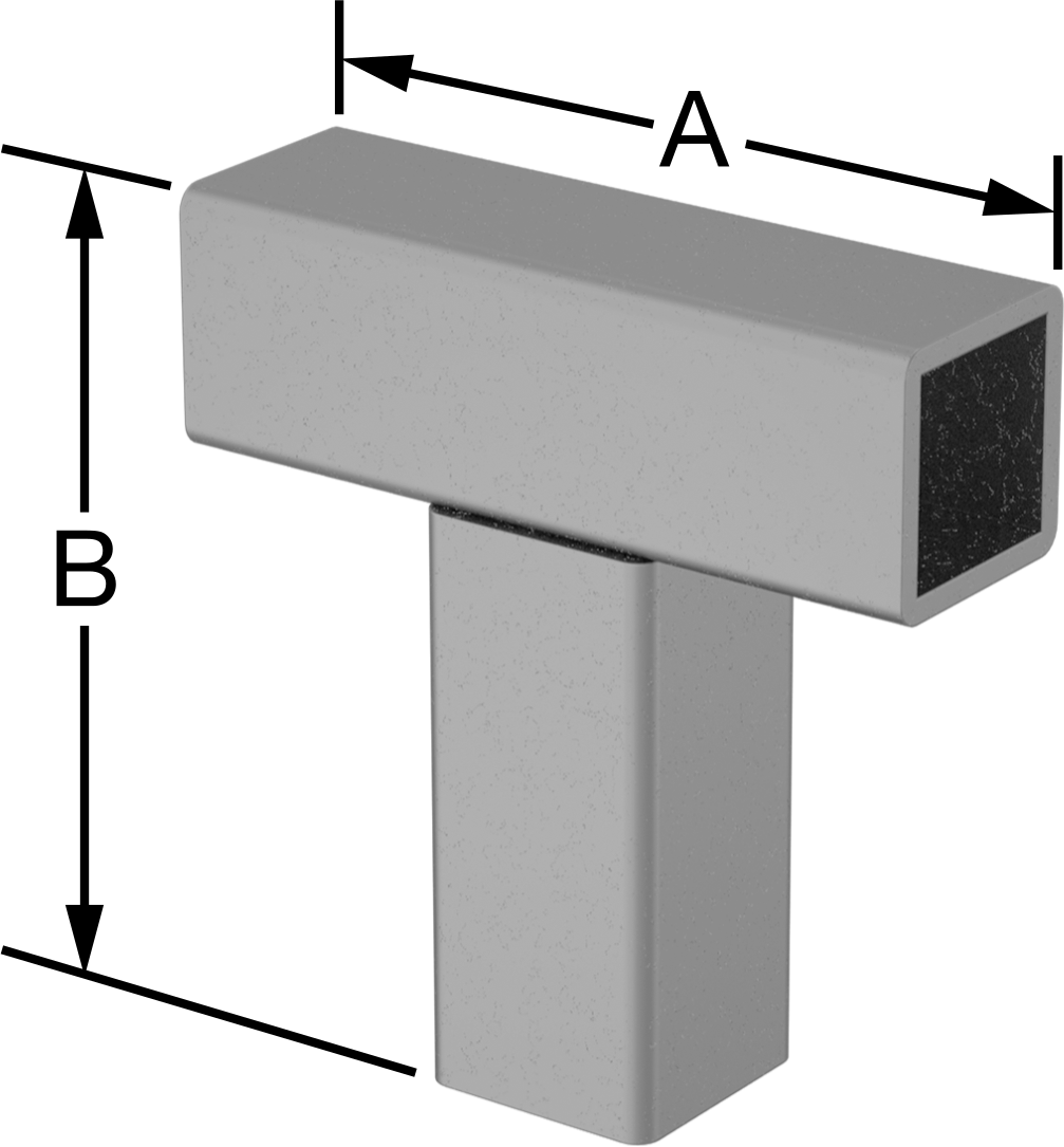 Kaynaklı Çerçeve Bağlantı Elemanı, 1-1/2“ Yüksekliğinde x 1-1/2” Genişliğinde Dış Ray için T Konektörü