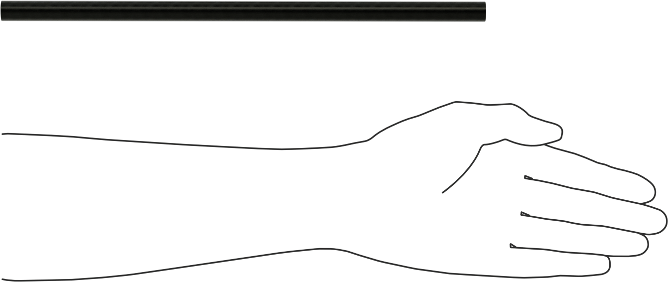 Karbon Fiber Çubuk, 1/2" Çap, 12" Uzunluk