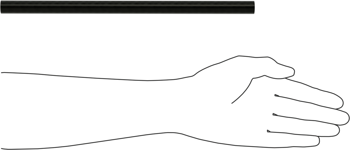 Karbon Fiber Çubuk, 5/8" Çap, 12" Uzunluk