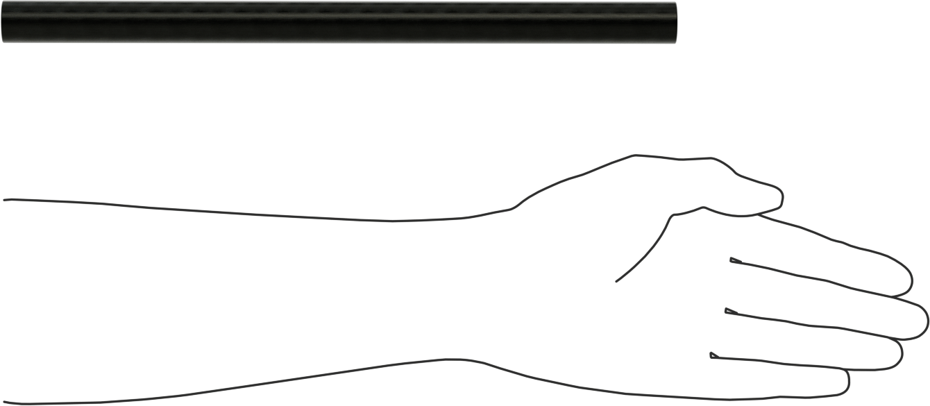 Karbon Fiber Çubuk, 3/4 inç Çap, 12" Uzunluk
