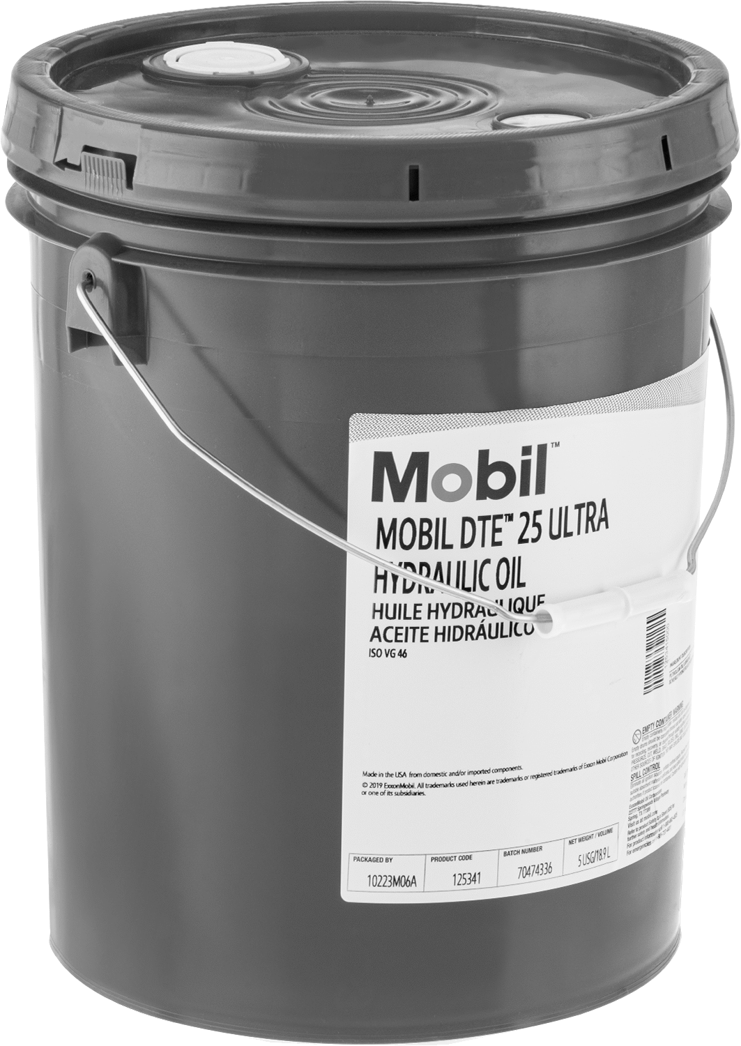 Mobil DTE 25 Ultra Hidrolik Yağı, 5 Galon Kova