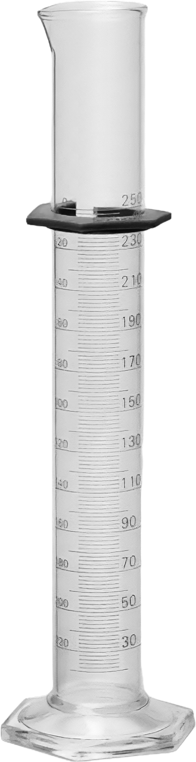 Borosilikat Cam Ölçülü Silindir, Sınıf A, 250 ml Kapasite