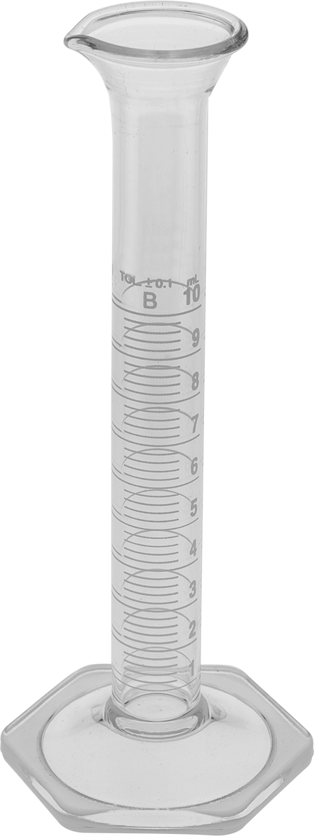 10 ml Kapasiteli Premium Borosilikat Cam Ölçülü Silindir