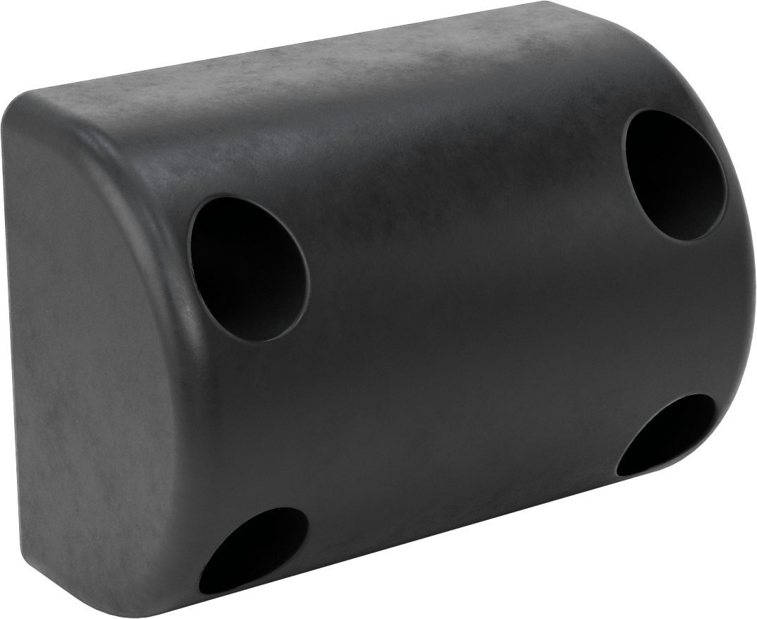 Araç Montajlı Tampon, 5-1/2“ x 7-1/2” x 3-3/4" Toplam, Siyah