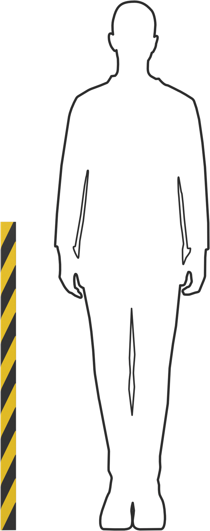 Yapışkan Arka Yüzlü Poliüretan Köpük Yüzey Koruyucu, Yüksek Görünürlük, 39“ Uzunluk x 2” Genişlik x 3/4" Kalınlık
