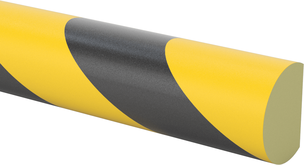 Yapışkan Arka Yüzlü Poliüretan Köpük Yüzey Koruyucu, Yüksek Görünürlük, 39“ Uzunluk x 1-9/16” Genişlik x 1-3/16" Kalınlık