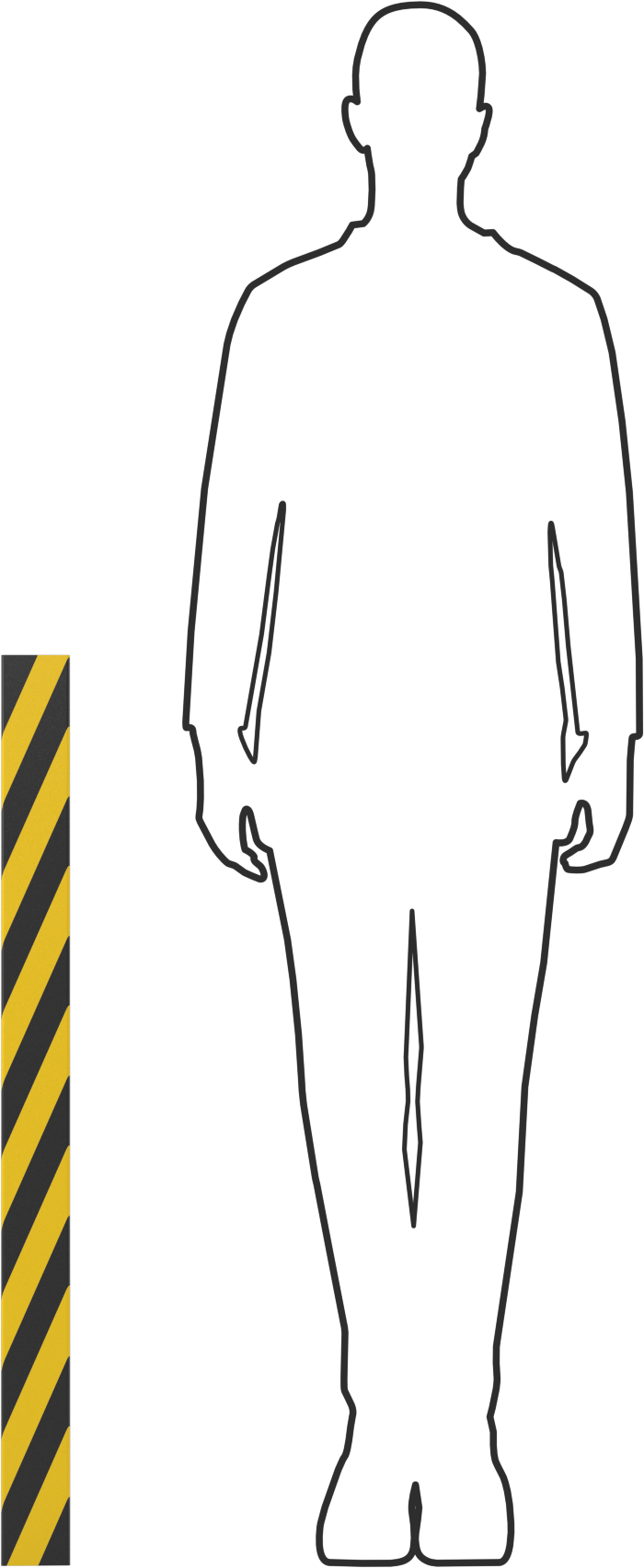 Yapışkan Arka Yüzlü Poliüretan Köpük Yüzey Koruyucu, Yüksek Görünürlük, 39“ Uzunluk x 2-15/16” Genişlik x 3/4" Kalınlık
