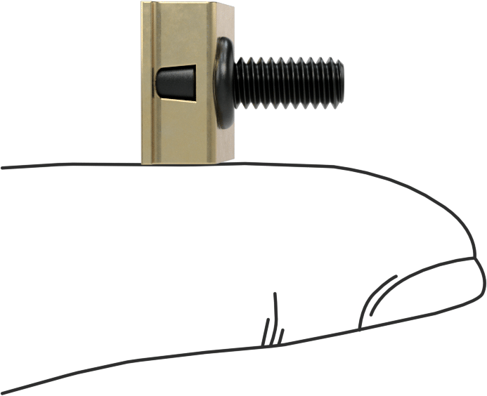 Düşük Profilli Sabitleme Kelepçesi, Küt Uçlu, 1/2" Uzun Başlık, 400 lb. Maksimum Kuvvet