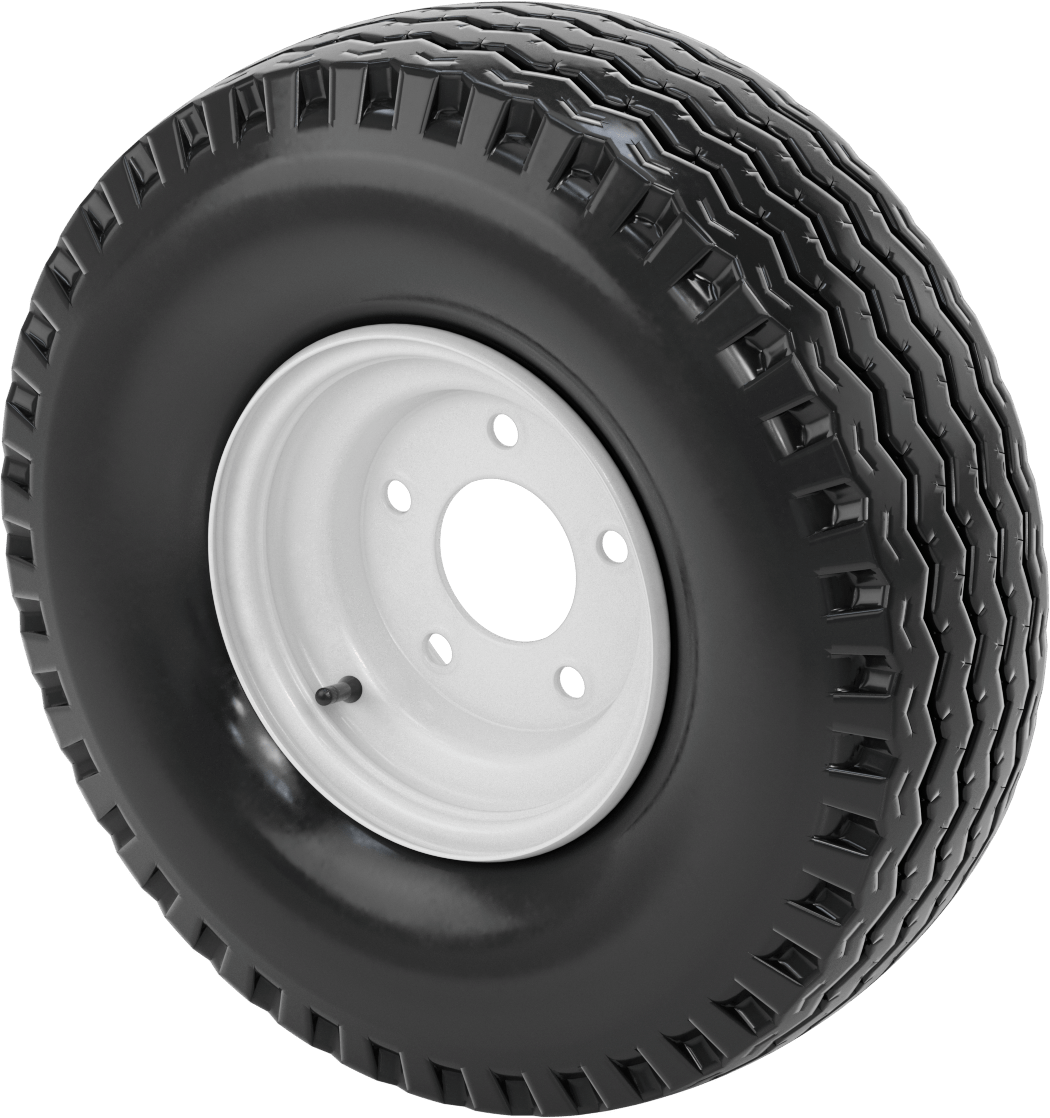 Otoyol Kullanımı için Çelik Göbekli Pnömatik Römork Tekerleği, 5 Montaj Deliği, 18-1/8" Çap, 715 lbs. @ 50 PSI Tekerlek Başına