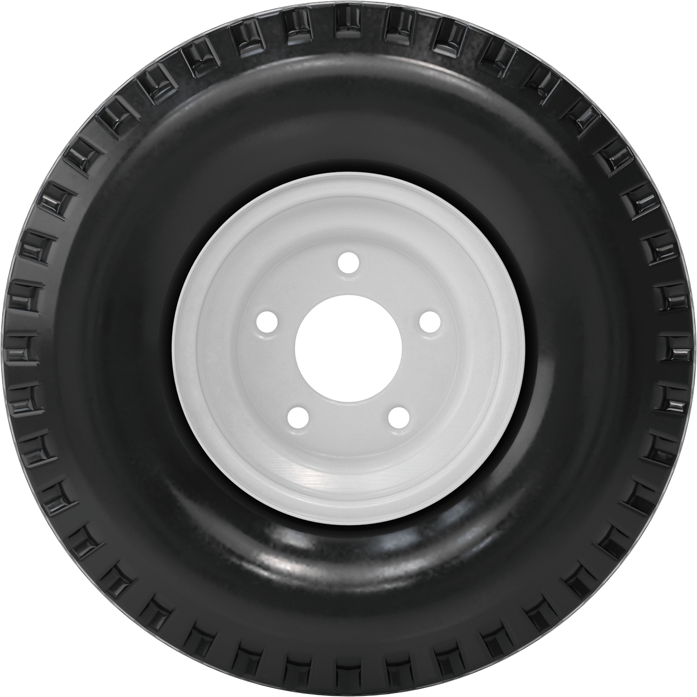 Otoyol Kullanımı için Çelik Göbekli Pnömatik Römork Tekerleği, 5 Montaj Deliği, 18-1/8" Çap, 715 lbs. @ 50 PSI Tekerlek Başına