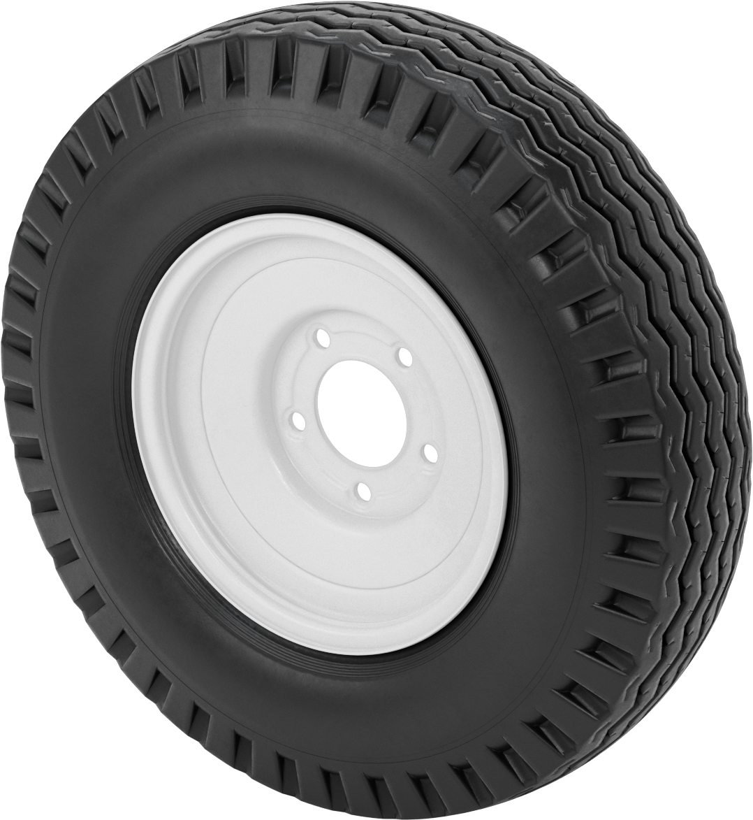 Otoyol Kullanımı için Çelik Göbekli Pnömatik Römork Tekerleği, 5 Montaj Deliği, 21-7/8“ Çap x 5-5/8” Genişlik