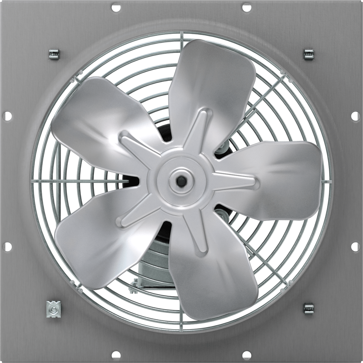 Toz Geçirmez Doğrudan Tahrikli Duvara Monte Egzoz Fanı, 10" Çaplı Bıçak ile, 120V AC, 680 CFM Hava Akışı
