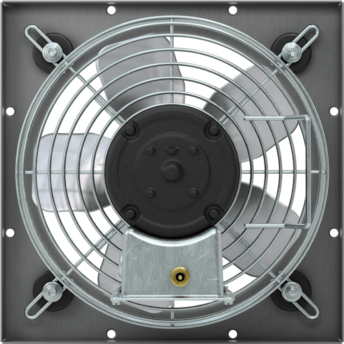 Toz Geçirmez Doğrudan Tahrikli Duvara Monte Egzoz Fanı, 10" Çaplı Bıçak ile, 120V AC, 680 CFM Hava Akışı