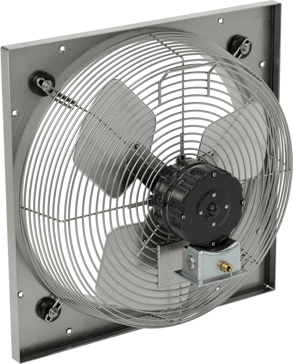 Toz Geçirmez Doğrudan Tahrikli Duvara Monte Egzoz Fanı, 18 inç çapında bıçaklı, 120V AC, 2300 CFM Hava Akışı