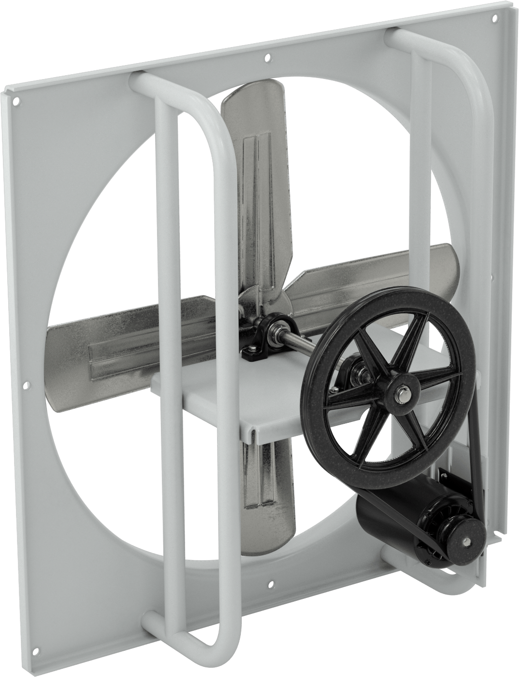 Kemer Tahrikli Duvara Monte Egzoz Fanı, 36" Çapında Bıçak ile, 120V AC