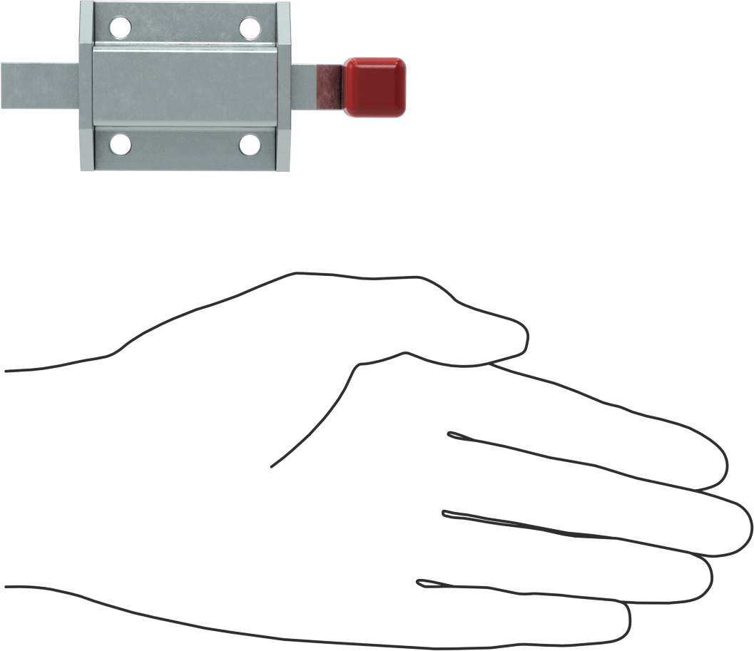Yaylı Kayar Cıvata Mandalı, Topuzlu Çekme, Çinko Kaplı Çelik, 2“ Yüksekliğinde x 1-5/8” Genişliğinde