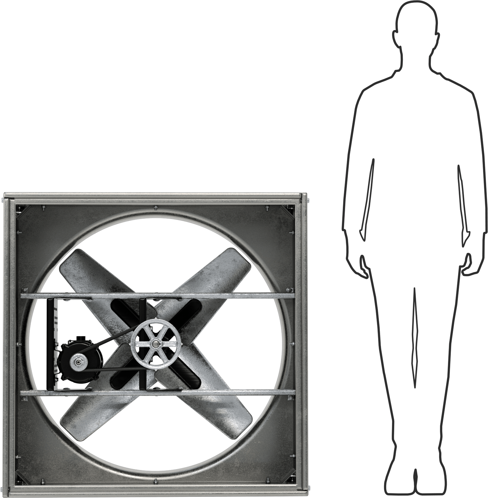 Tehlikeli Ortamlar için Egzoz Fanı, 36" Çapında Bıçak ile, 120/230V AC