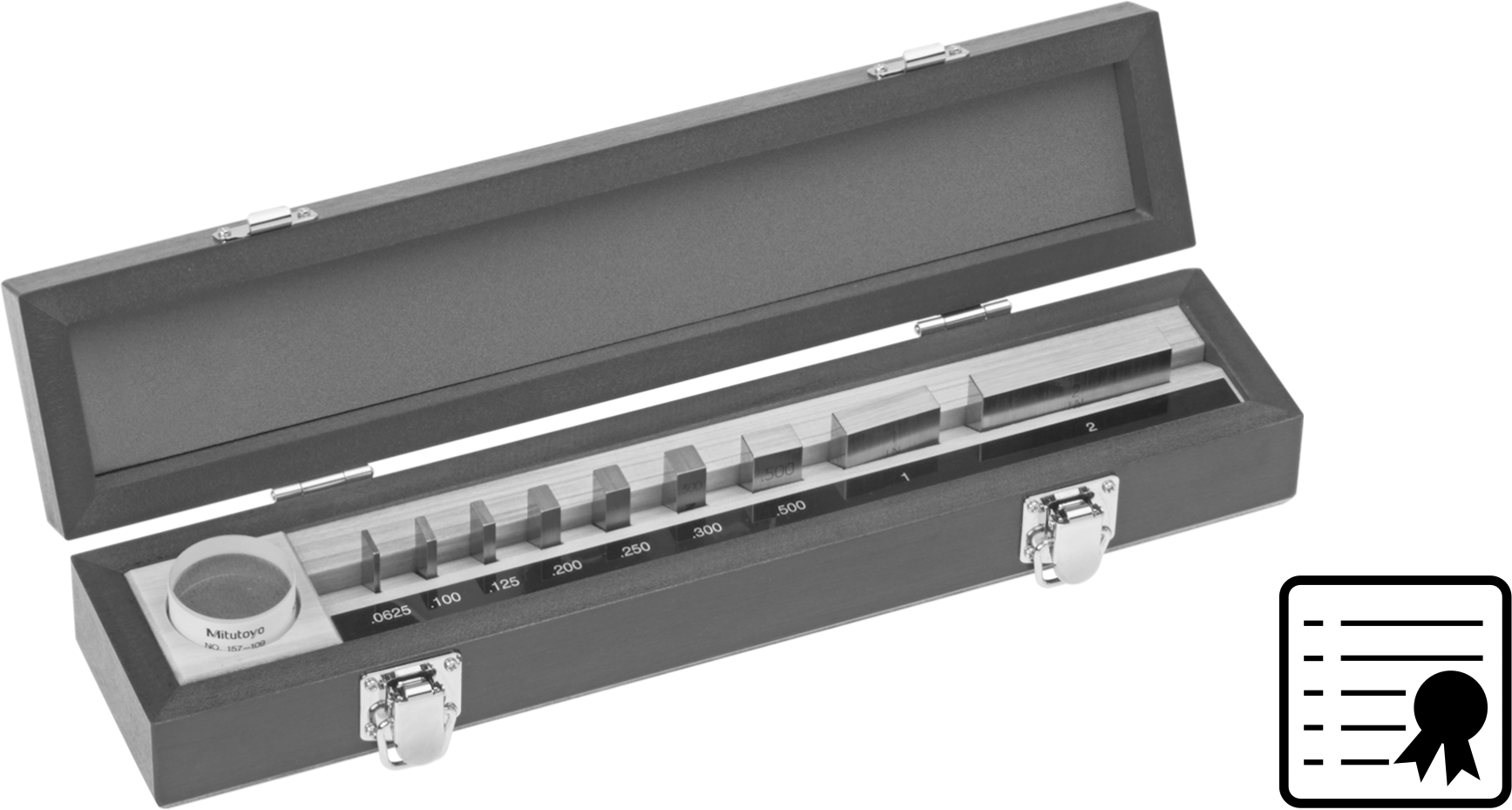 Mitutoyo Ölçü Bloğu Seti, NIST Sertifikalı, 9 Parça, AS-1 Sınıfı, Model 516-931-26, Çelik