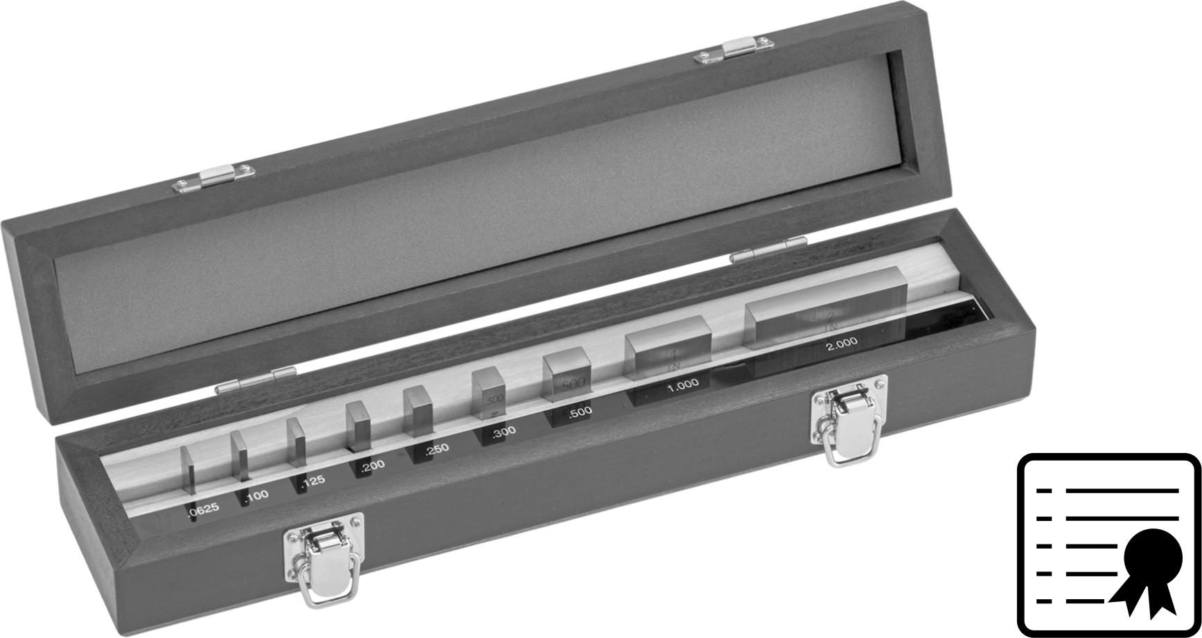 Mitutoyo Ölçü Bloğu Seti, NIST Sertifikalı, 9 Parça, AS-1 Sınıfı, Model 516-935-26, Çelik