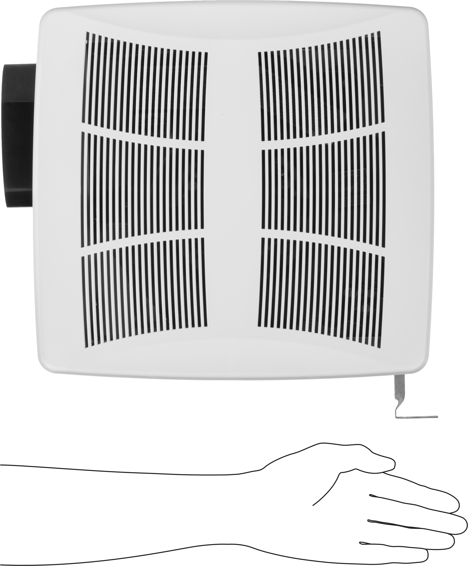 Tavana Monte Lavabo Egzoz Fanı, 2“ Yükseklik x 4” Genişlik Oval Kanal için