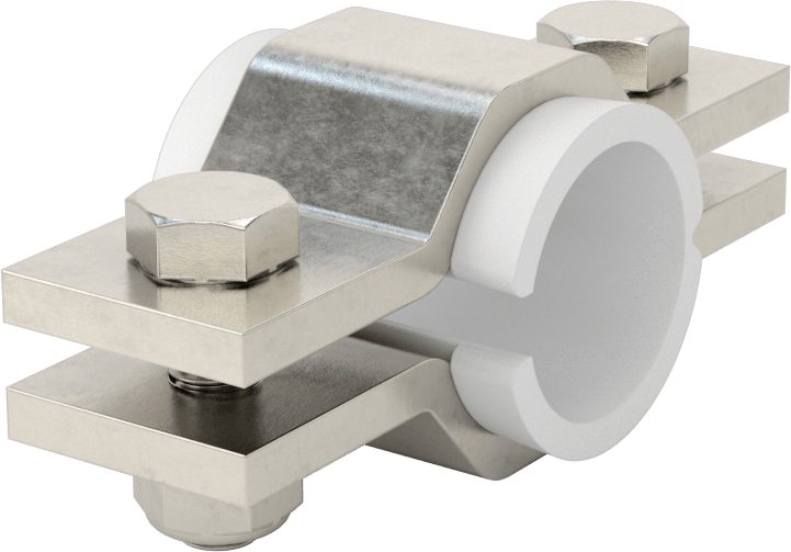Kelepçeli Askı, Kaynak Montajı, 304 Paslanmaz Çelik, ABS Yastık, 1" ID