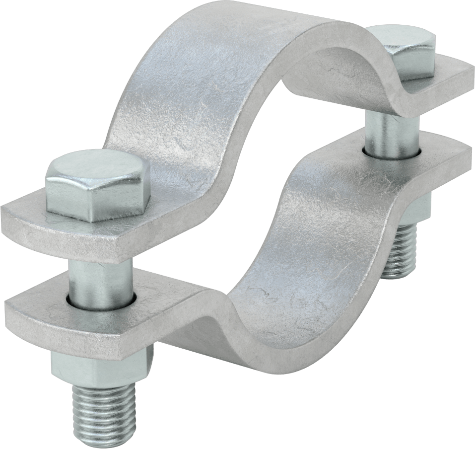 Kelepçeli Askı, Kaynak Montajı, Galvanizli Çelik, 4-1/2" ID