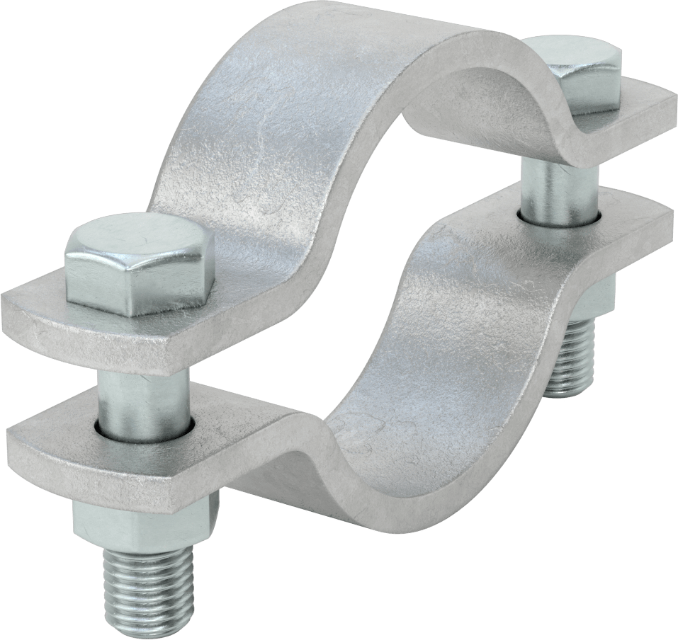 Kelepçeli Askı, Kaynak Montajı, Galvanizli Çelik, 4-1/2" ID